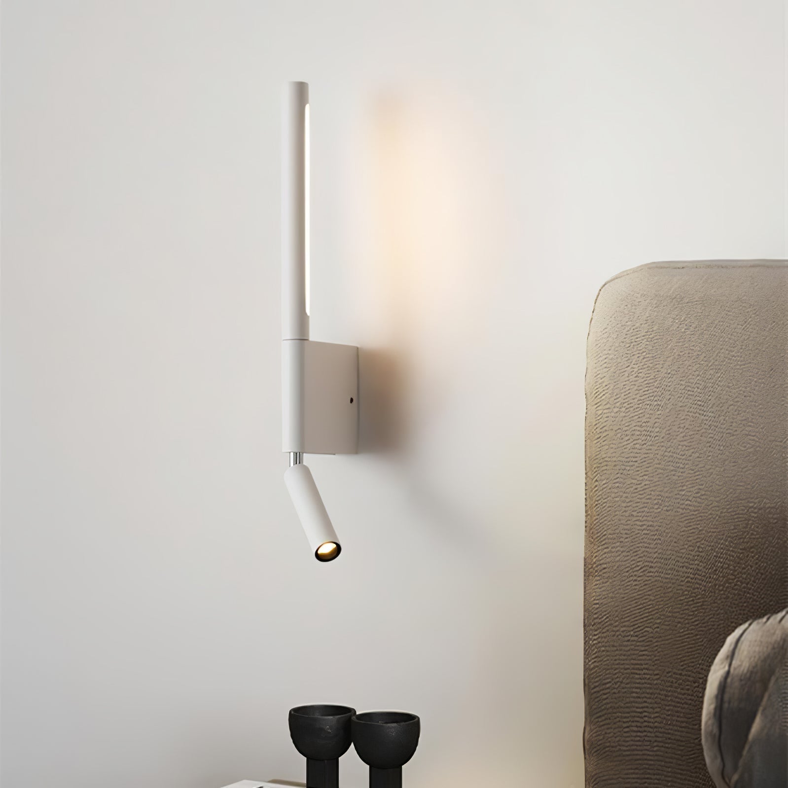 Canut Modern LED Wall Sconce with Adjustable Reading Arm and Indirect Ambient Light