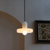 Carrara Alabaster Stone Pendant Lamp Modern White Marble Finish Indoor Hanging Light