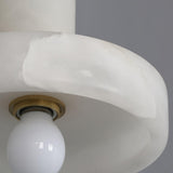Carrara Alabaster Stone Pendant Lamp Modern White Marble Finish Indoor Hanging Light