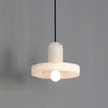 Carrara Alabaster Stone Pendant Lamp Modern White Marble Finish Indoor Hanging Light