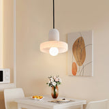 Carrara Alabaster Stone Pendant Lamp Modern White Marble Finish Indoor Hanging Light