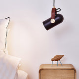 Carronade Adjustable Spot Pendant Light with Metal and Wood Style Industrial Design