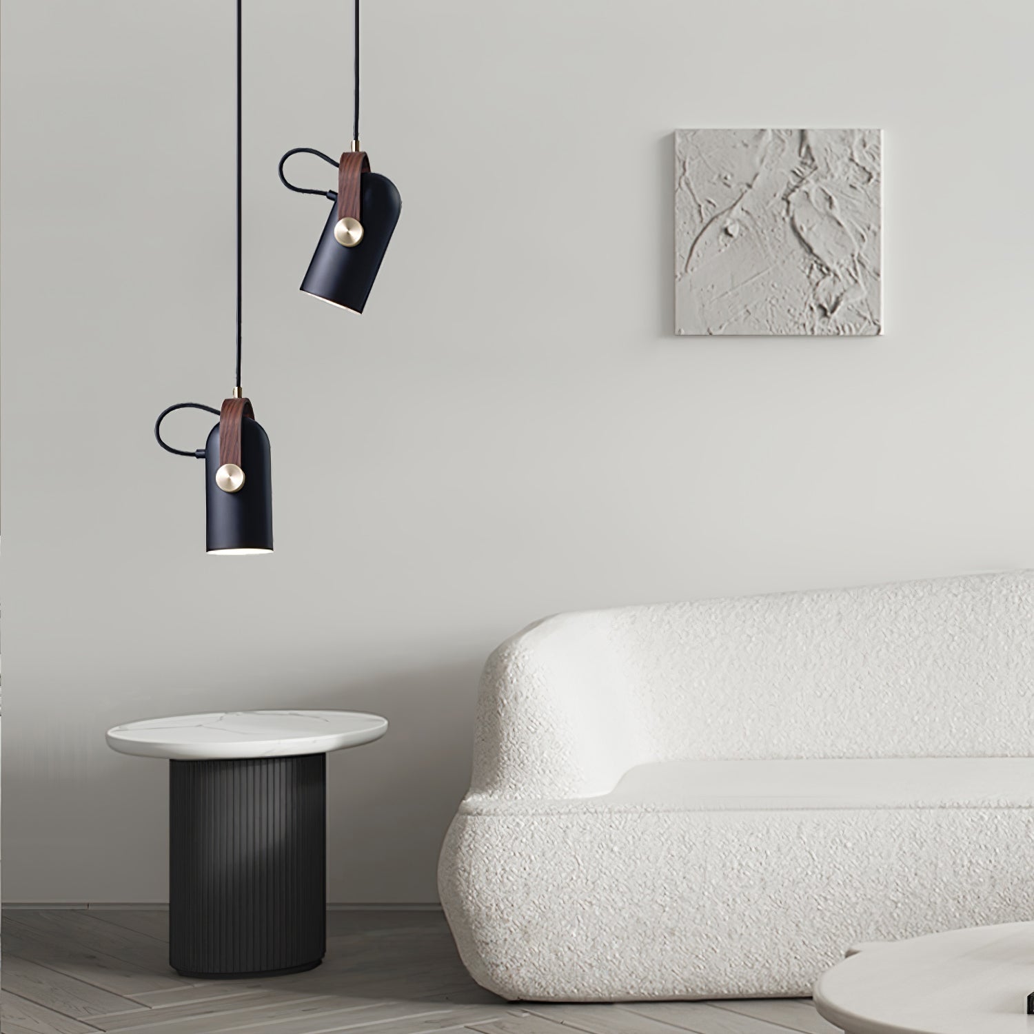 Carronade Adjustable Spot Pendant Light with Metal and Wood Style Industrial Design