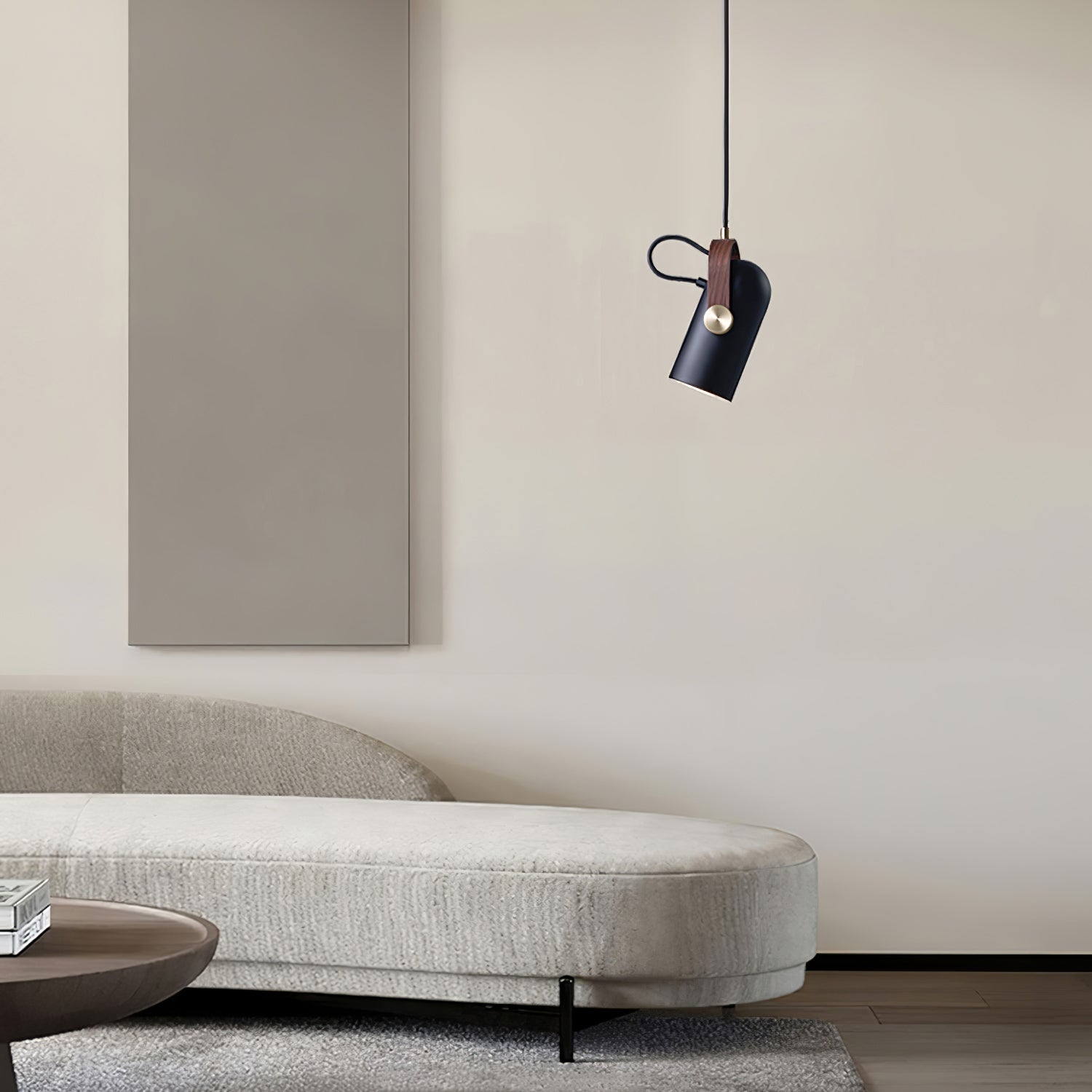 Carronade Adjustable Spot Pendant Light with Metal and Wood Style Industrial Design