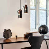 Carronade Adjustable Spot Pendant Light with Metal and Wood Style Industrial Design