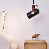 Carronade Adjustable Spot Pendant Light with Metal and Wood Style Industrial Design