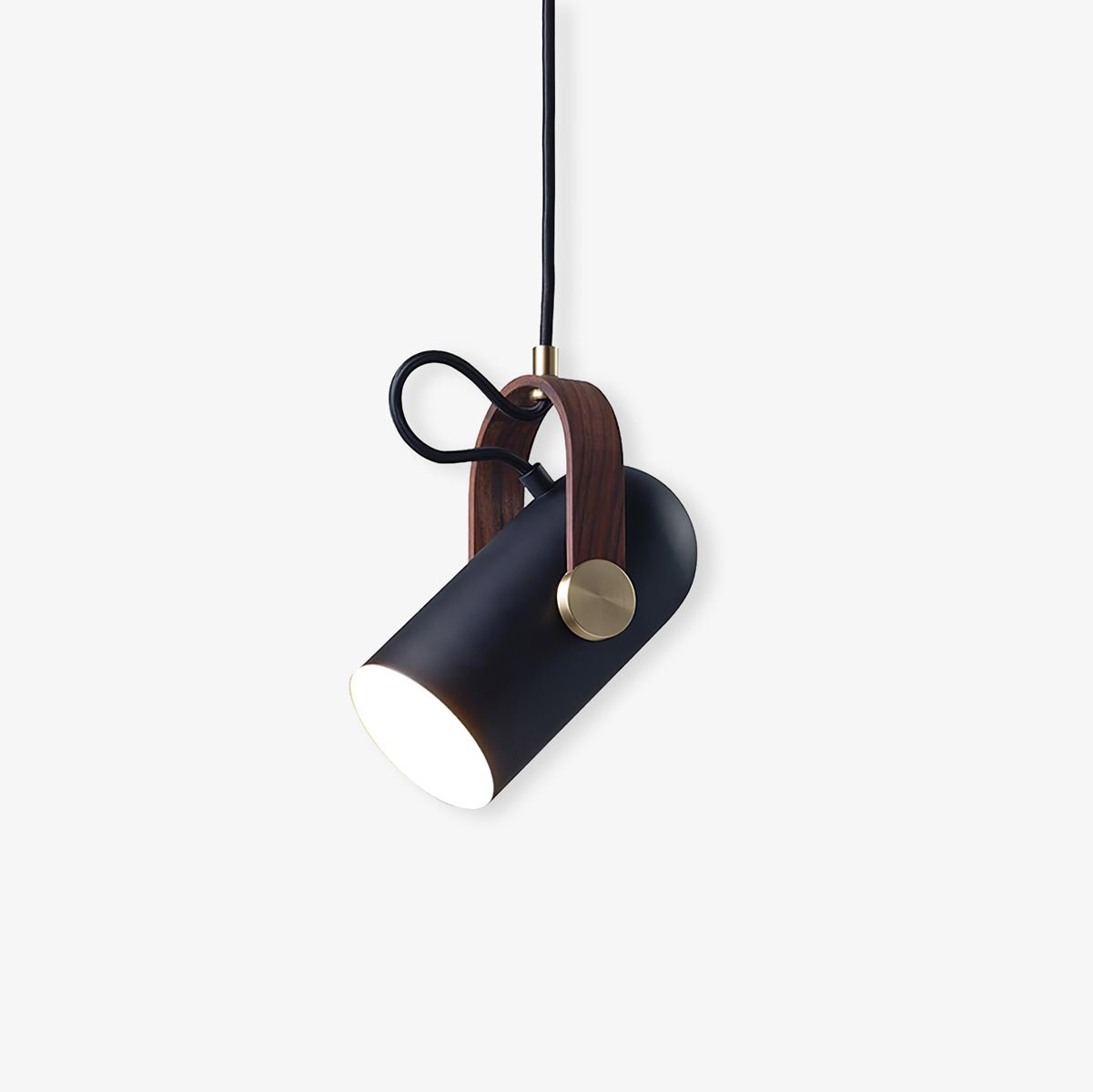Carronade Adjustable Spot Pendant Light with Metal and Wood Style Industrial Design