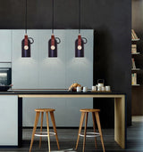 Carronade Adjustable Spot Pendant Light with Metal and Wood Style Industrial Design
