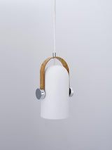 Carronade Adjustable Spot Pendant Light with Metal and Wood Style Industrial Design
