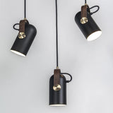 Carronade Adjustable Spot Pendant Light with Metal and Wood Style Industrial Design