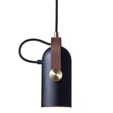 Carronade Adjustable Spot Pendant Light with Metal and Wood Style Industrial Design