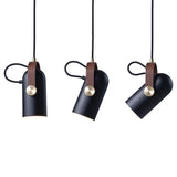 Carronade Adjustable Spot Pendant Light with Metal and Wood Style Industrial Design