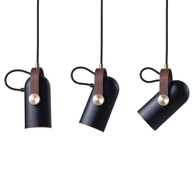 Carronade Adjustable Spot Pendant Light with Metal and Wood Style Industrial Design
