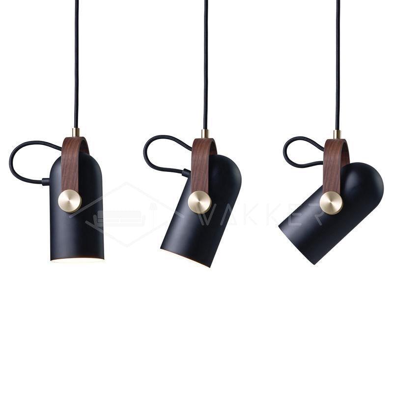 Carronade Adjustable Spot Pendant Light with Metal and Wood Style Industrial Design