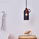 Carronade Adjustable Spot Pendant Light with Metal and Wood Style Industrial Design