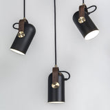 Carronade Adjustable Spot Pendant Light with Metal and Wood Style Industrial Design