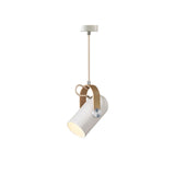 Carronade Adjustable Spot Pendant Light with Metal and Wood Style Industrial Design