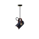 Carronade Adjustable Spot Pendant Light with Metal and Wood Style Industrial Design