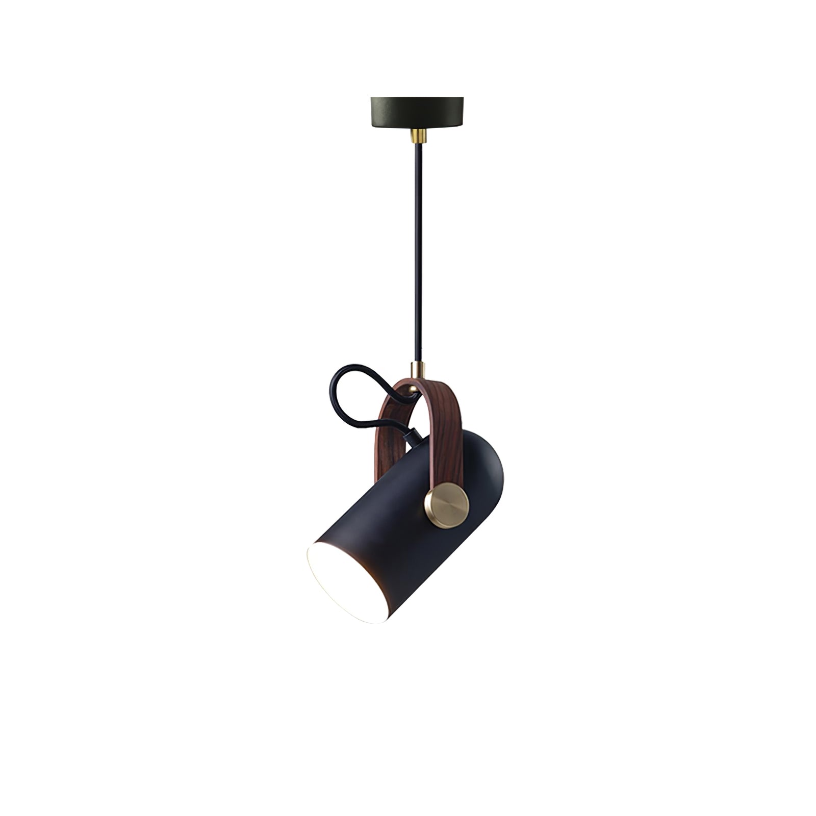 Carronade Adjustable Spot Pendant Light with Metal and Wood Style Industrial Design
