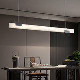 Cary Alabaster Linear LED Pendant Light Brass Modern Long Bar Chandelier for Dining Room