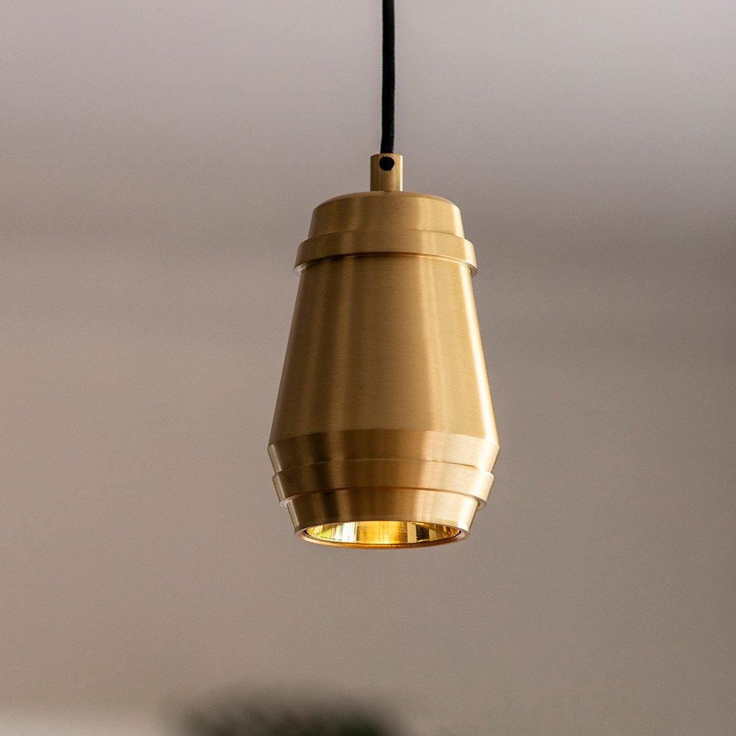 Cask Brushed Brass Cylinder Pendant Light for Modern Kitchen and Dining Areas