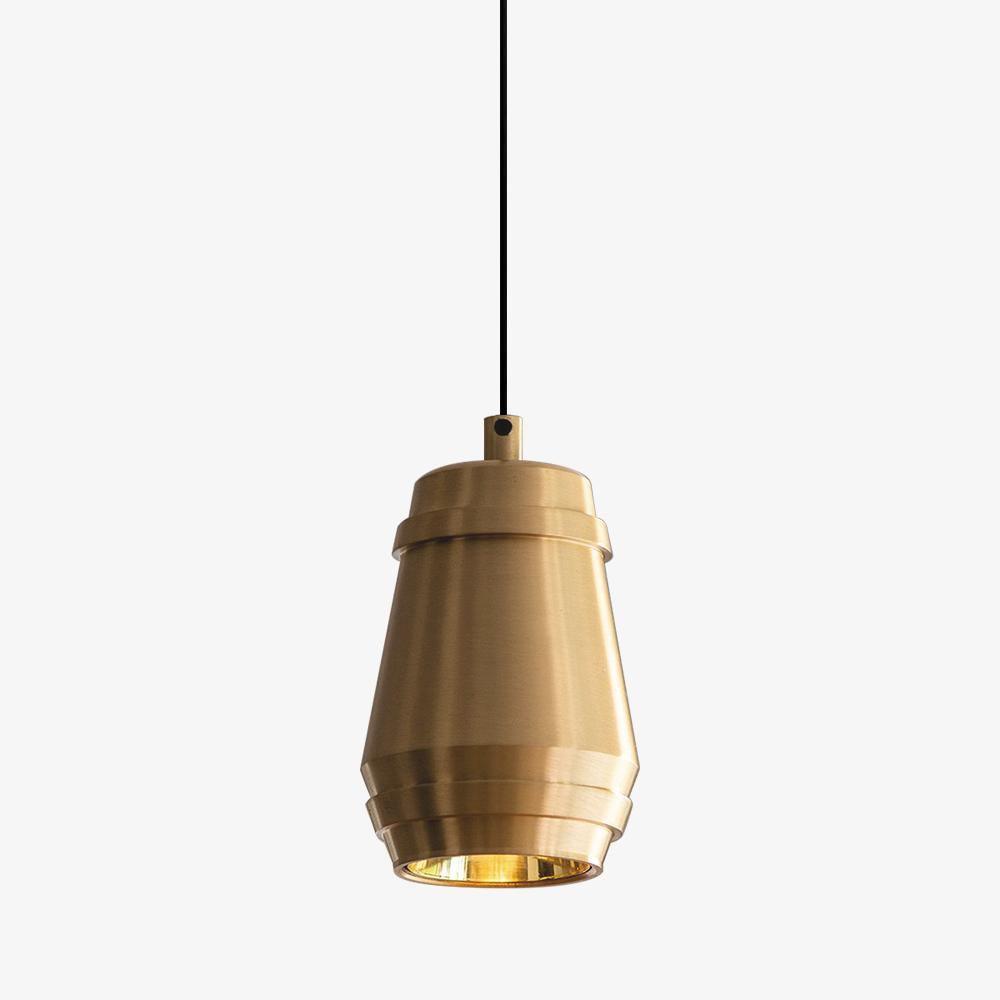 Cask Brushed Brass Cylinder Pendant Light for Modern Kitchen and Dining Areas