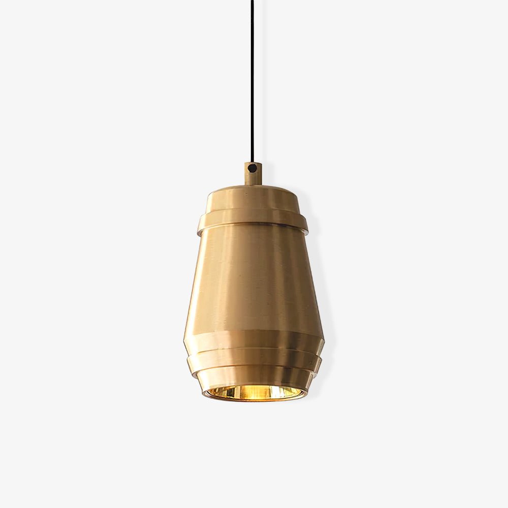 Cask Brushed Brass Cylinder Pendant Light for Modern Kitchen and Dining Areas