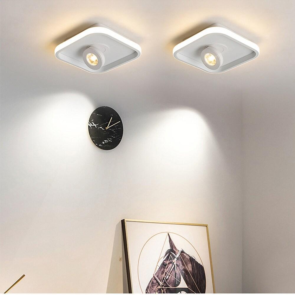Modern Adjustable Square LED Ceiling Flush Mount Spotlight for Hallways and Porches