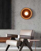 Centric Minimalist Wood Wall Lamp Set of Two Indoor Glass Sconce and Flush Mount Ceiling Light Fixture
