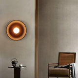 Centric Minimalist Wood Wall Lamp Set of Two Indoor Glass Sconce and Flush Mount Ceiling Light Fixture