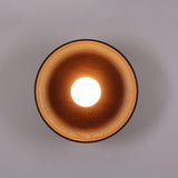 Centric Minimalist Wood Wall Lamp Set of Two Indoor Glass Sconce and Flush Mount Ceiling Light Fixture
