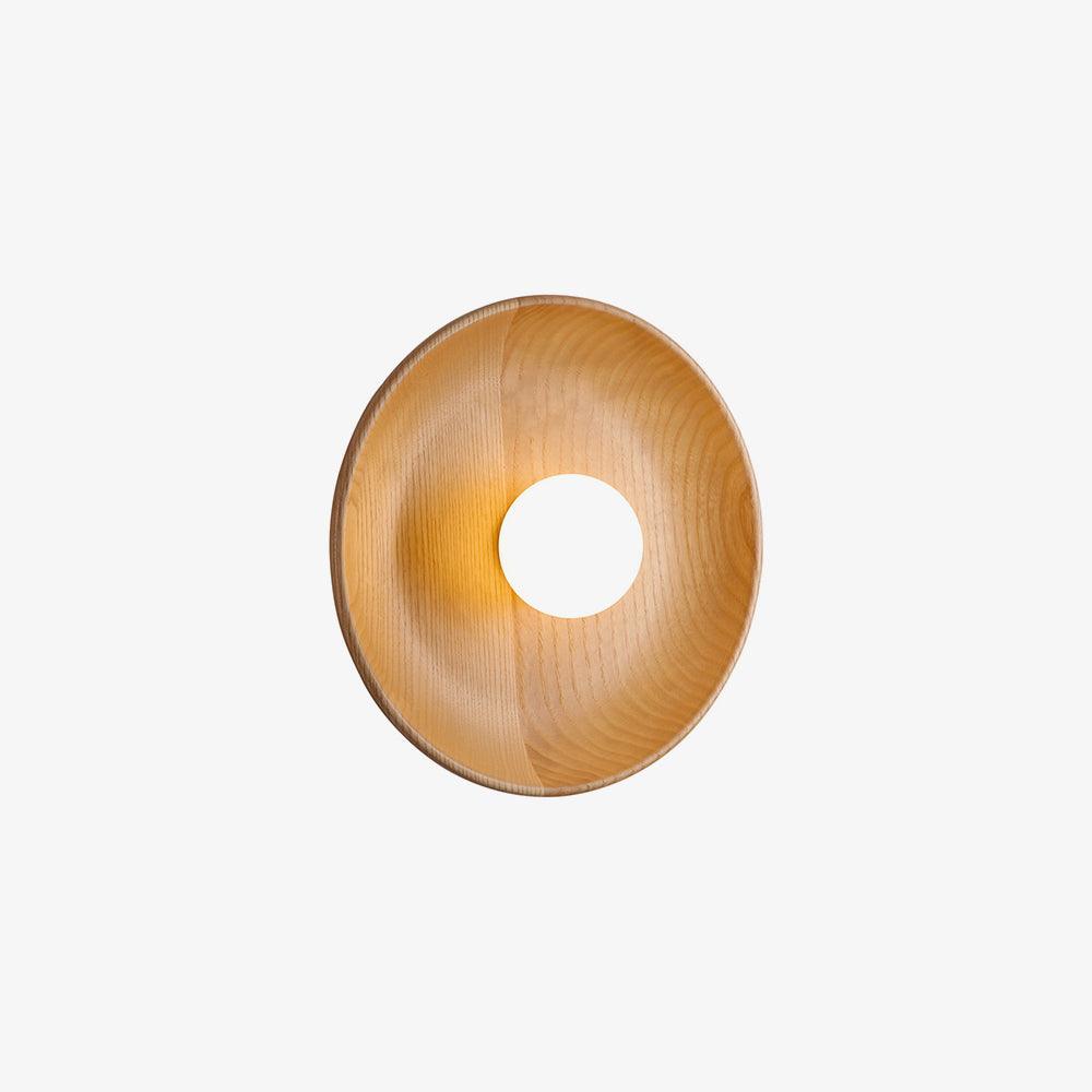 Centric Minimalist Wood Wall Lamp Set of Two Indoor Glass Sconce and Flush Mount Ceiling Light Fixture