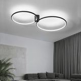 Abstract Double Circle LED Flush Mount Ceiling Light Modern Metal Bedroom Lighting Fixture