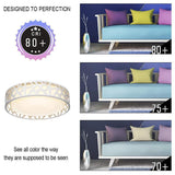 Modern Geometric Round Metal LED Flush Mount Ceiling Light for Bedroom Kitchen and Office