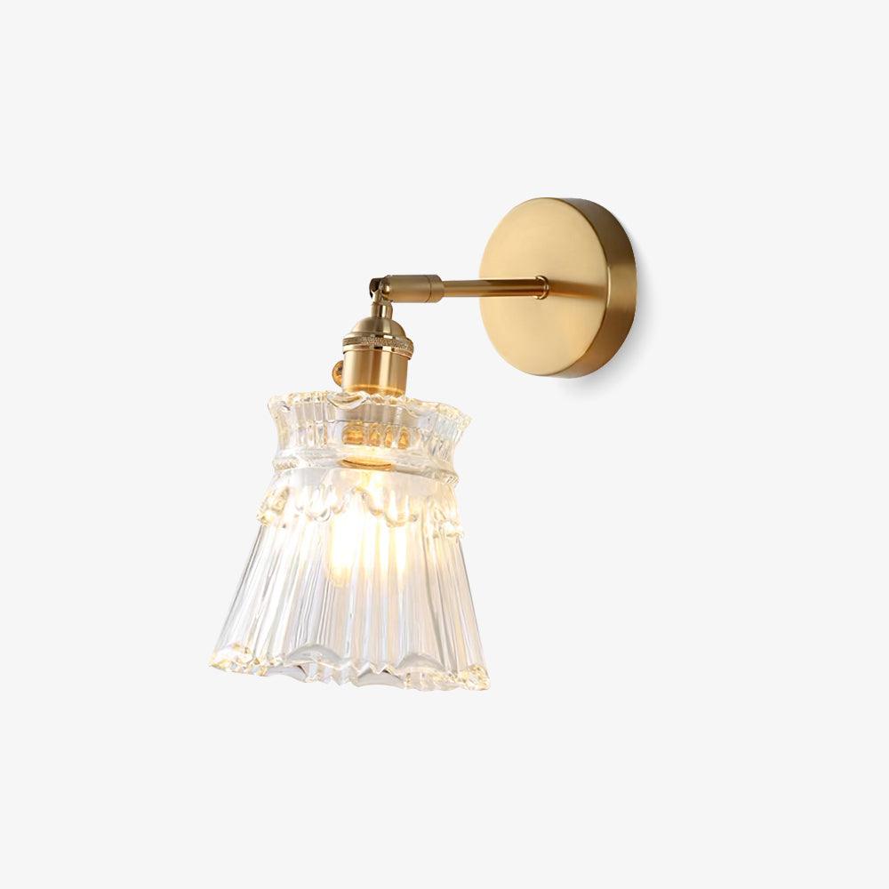 Chaika Glass and Brass Bracket Wall Sconce for Elegant Home Interiors
