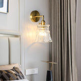 Chaika Glass and Brass Bracket Wall Sconce for Elegant Home Interiors