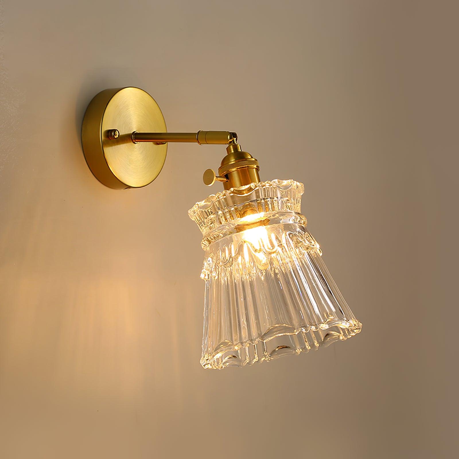 Chaika Glass and Brass Bracket Wall Sconce for Elegant Home Interiors