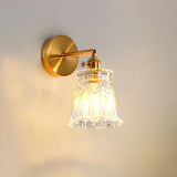 Chaika Glass and Brass Bracket Wall Sconce for Elegant Home Interiors