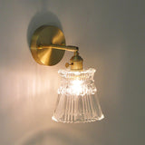 Chaika Glass and Brass Bracket Wall Sconce for Elegant Home Interiors