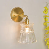 Chaika Glass and Brass Bracket Wall Sconce for Elegant Home Interiors