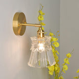 Chaika Glass and Brass Bracket Wall Sconce for Elegant Home Interiors