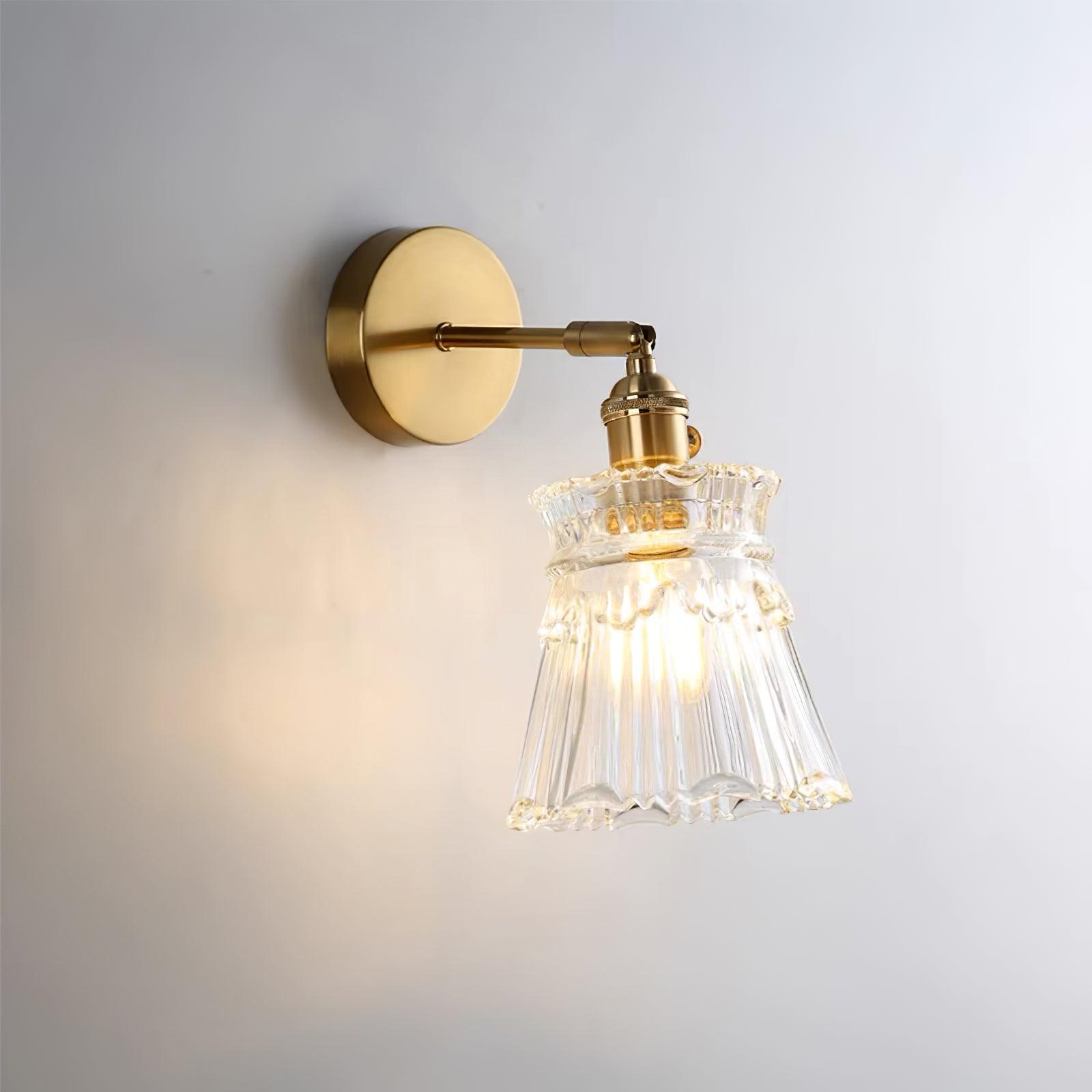 Chaika Glass and Brass Bracket Wall Sconce for Elegant Home Interiors
