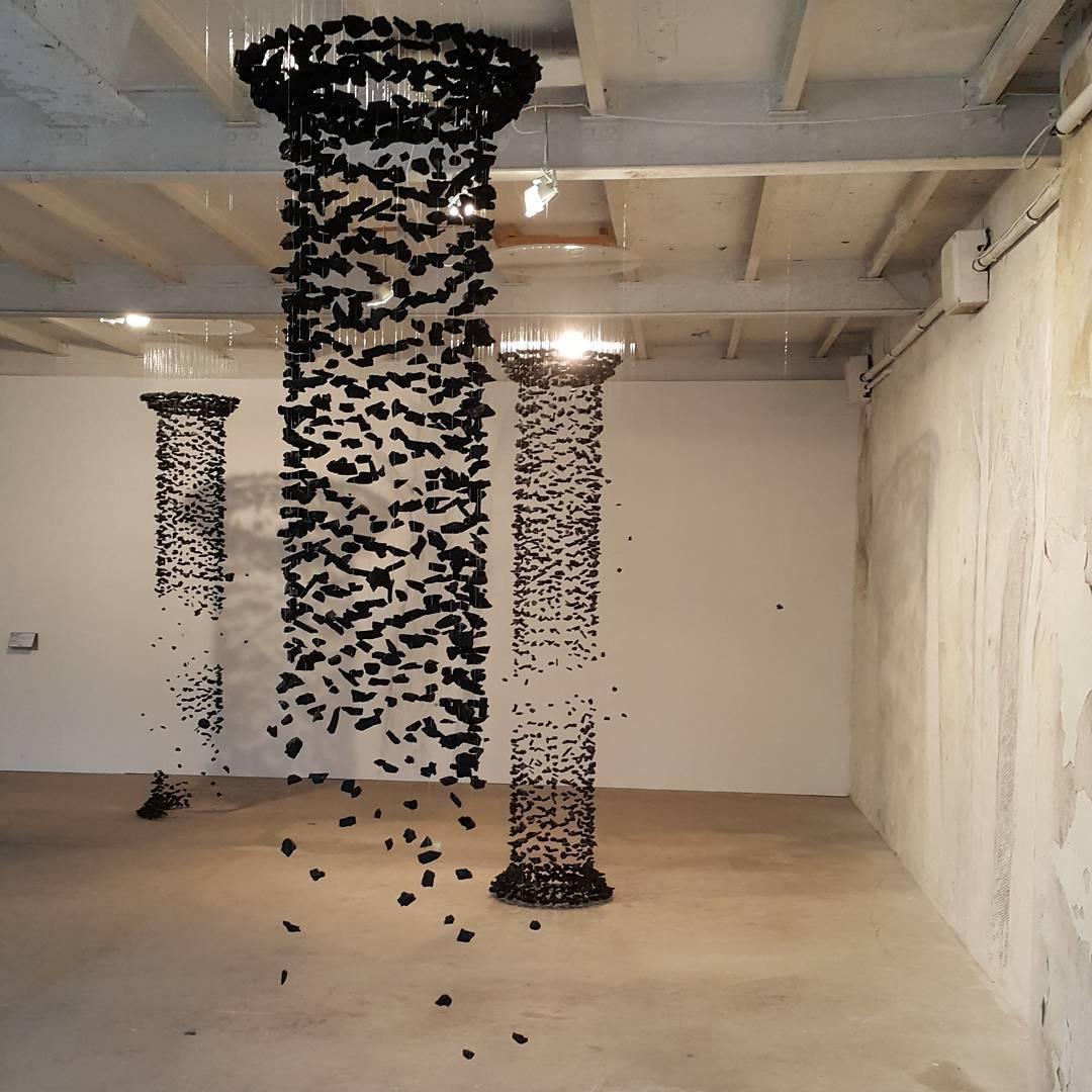 Charcoal Crown LED Pendant Light Large Alphabet S to Z Artistic Hanging Sculpture Chandelier
