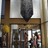 Charcoal Crown LED Pendant Light Large Alphabet S to Z Artistic Hanging Sculpture Chandelier