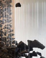 Charcoal Crown LED Pendant Light Large Alphabet S to Z Artistic Hanging Sculpture Chandelier