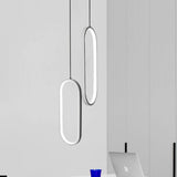 Chic Rounded Rectangle LED Pendant Lamp Adjustable Modern Hanging Ceiling Light for Dining Room