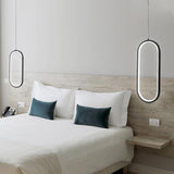 Chic Rounded Rectangle LED Pendant Lamp Adjustable Modern Hanging Ceiling Light for Dining Room