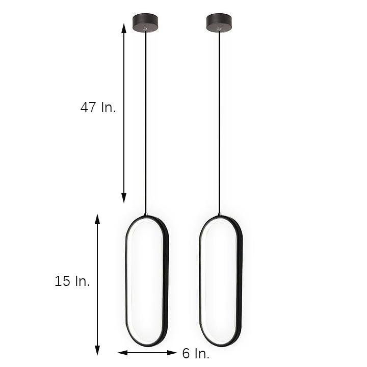 Chic Rounded Rectangle LED Pendant Lamp Adjustable Modern Hanging Ceiling Light for Dining Room