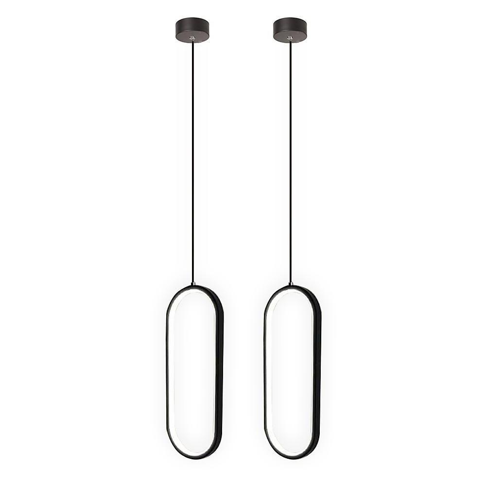 Chic Rounded Rectangle LED Pendant Lamp Adjustable Modern Hanging Ceiling Light for Dining Room
