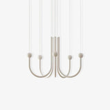 Chord Point Modern Minimalist Geometric LED Pendant Light Large White Hanging Ceiling Fixture